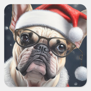Sticker Carré Joli design de vacances de Noël de Santa pour Bull