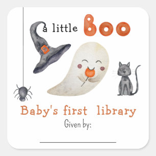 Sticker Carré Joli Fantôme - Première bibliothèque de bébé
