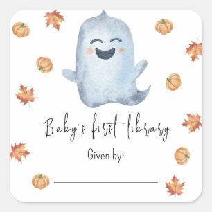 Sticker Carré Joli Fantôme - Première bibliothèque de bébé