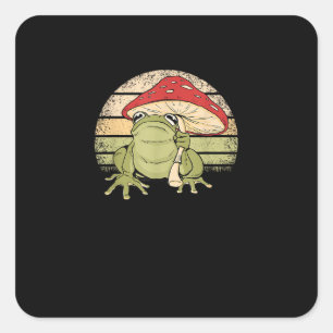Sticker Carré Joli Frog Mushroom Goblincore Crapaud Aes Cottagec