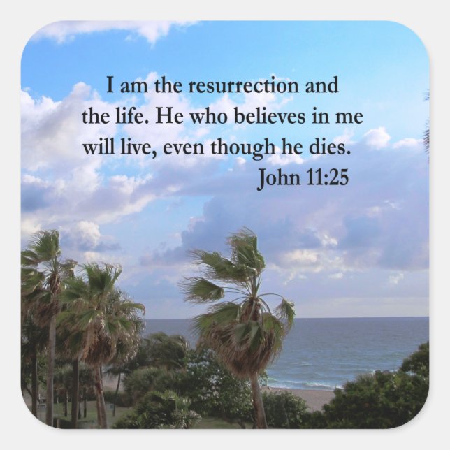 STICKER CARRÉ JOLI JOHN 11:25 PHOTO DESIGN (Devant)