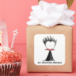 Sticker Carré Joli petit ami vampire de livre Un véritable fléau