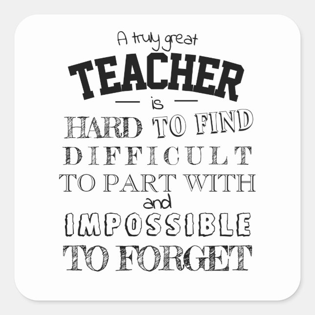 Sticker Carré Joli professeur Merci Appréciation Cadeau pour lui (Devant)