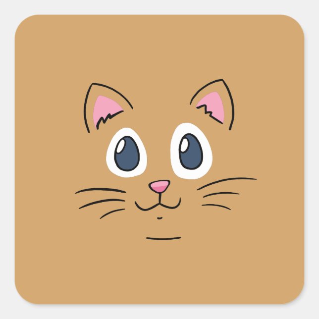 Sticker Carré Joli visage de chaton (Devant)