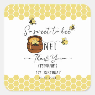 Sticker Carré Jolie abeille si douce pour être la première 1ère