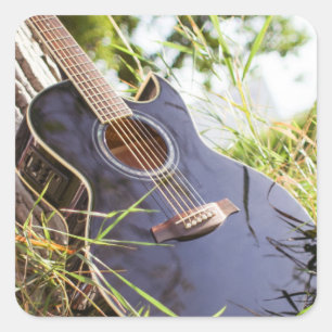 Sticker Carré Jolie basse guitare