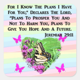 STICKER CARRÉ JOLIE BOUTTERFLY JEREMIAH 29:11