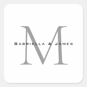 Sticker Carré Jolie calligraphie noir blanc grisé