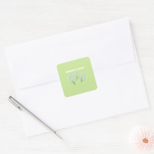 Sticker Carré Jolie florale de printemps minimaliste Daisy