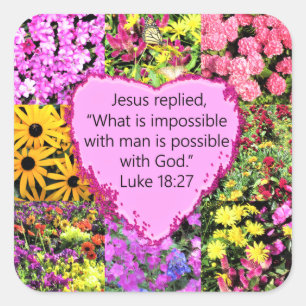 STICKER CARRÉ JOLIE LUC FLORAL 18:27 SCRIPTURE
