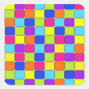 Sticker Carré Jolie mosaïque colorée Carreaux Motifs cadeaux pou