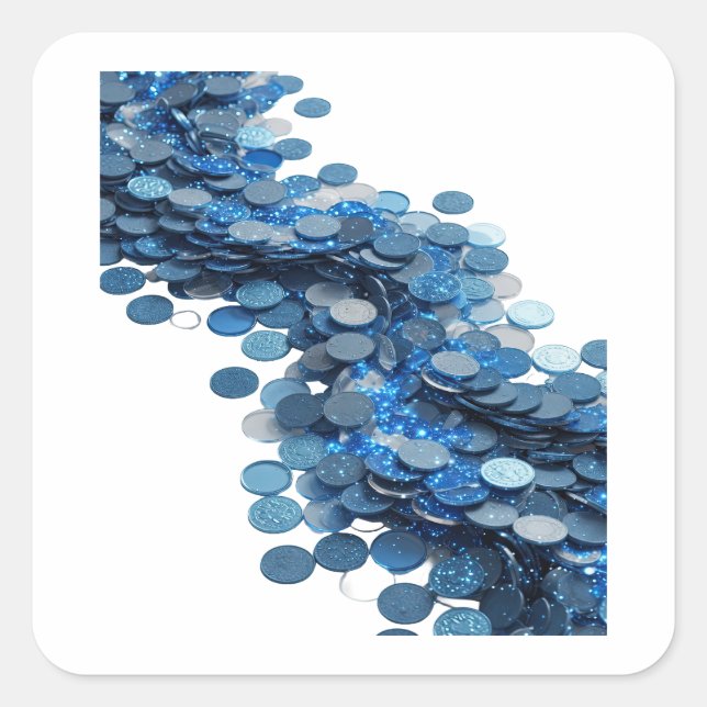 Sticker Carré Jolis pièces d'argent bleues de l'infini Autocolla (Devant)