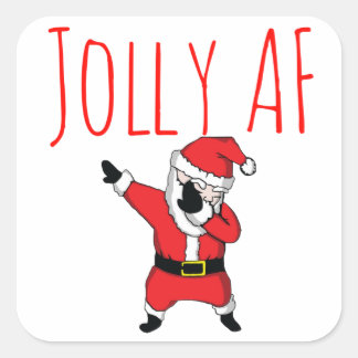 Sticker Carré Jolly AF Dabbing Santa Claus Joyeux Noël Noël Noël