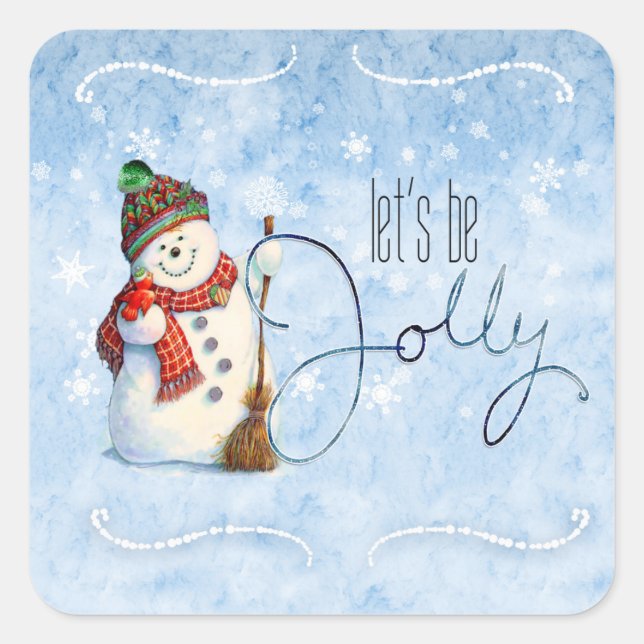 Sticker Carré Jolly Snowman ID841 (Devant)