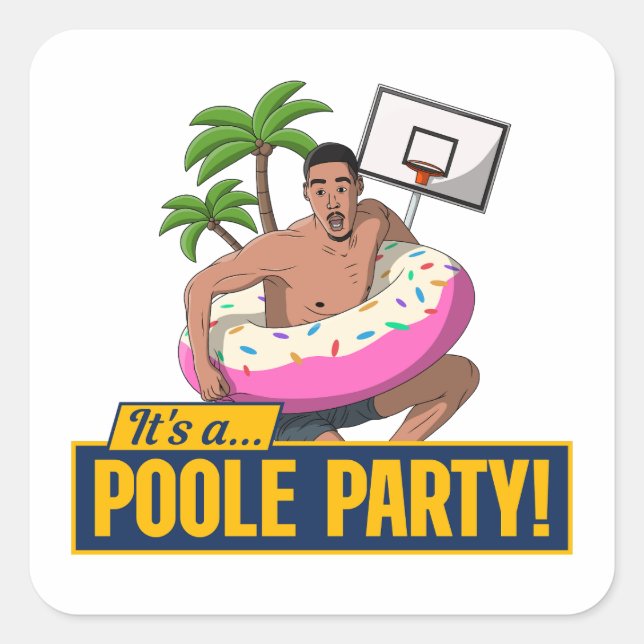 Sticker Carré Jordan Poole - Golden State Basket (Devant)