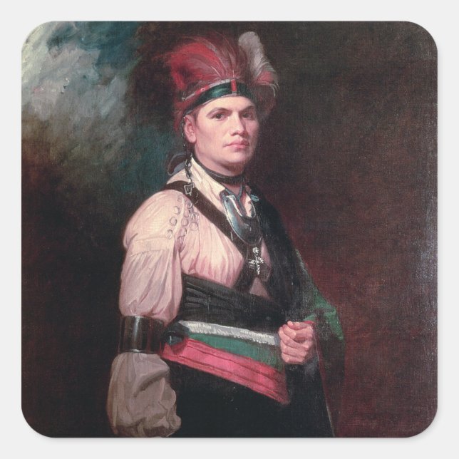 Sticker Carré Joseph Brant, chef des Mohawks, 1742-1807 (Devant)