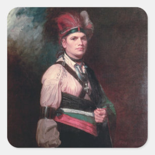 Sticker Carré Joseph Brant, chef des Mohawks, 1742-1807