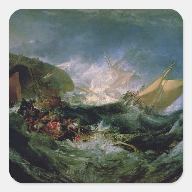 Sticker Carré Joseph Mallord William Turner | Épave d'une Transp (Devant)