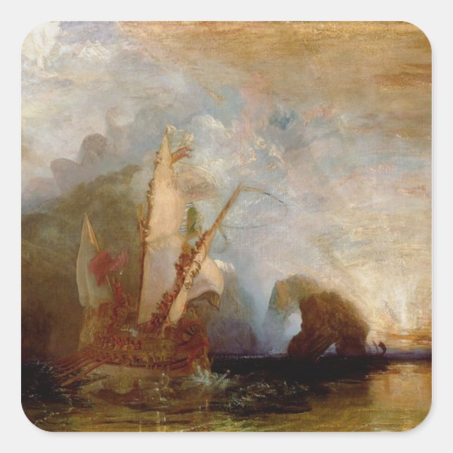 Sticker Carré Joseph Mallord William Turner | Ulysse Deriding P (Devant)