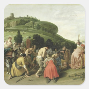 Sticker Carré Joseph reçoit son père en Egypte, 1628