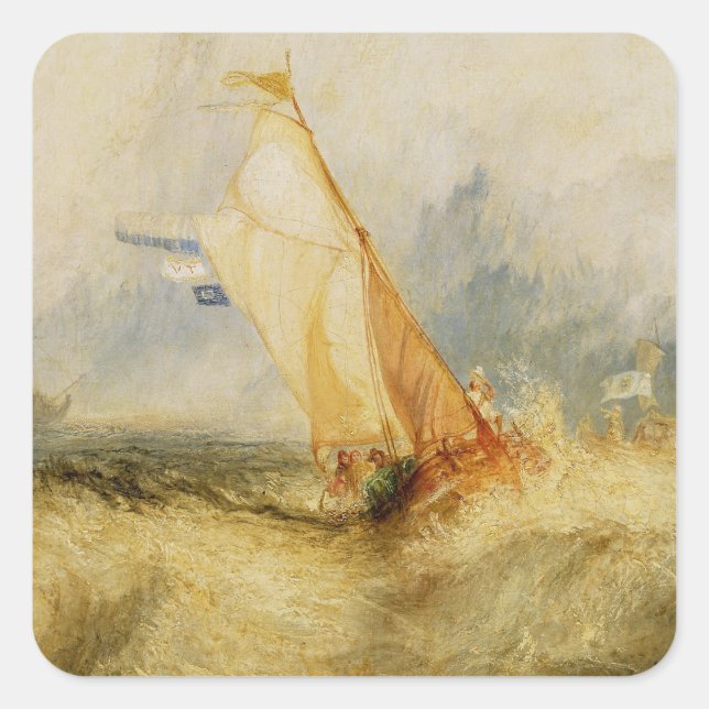 Sticker Carré Joseph William Turner | Van Tromp Going (Devant)