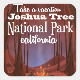 Sticker Carré Joshua Tree National Park, Californie Voyage