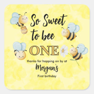Sticker Carré Jote Bee One Jaune Noir Premier Anniversaire