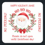 Sticker Carré Jote Christmas Père Noël Pas d'auto-collant Carré<br><div class="desc">Belle Noël Père Noël Pas de Sticker Carré qui regarde. Customisez-le avec votre texte. Les articles correspondants sont disponibles dans mon magasin.</div>