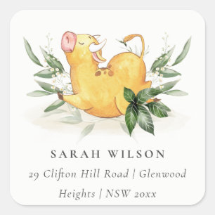 Sticker Carré Jote Holy Cow Farm Yellow Folig Adresse pour les e