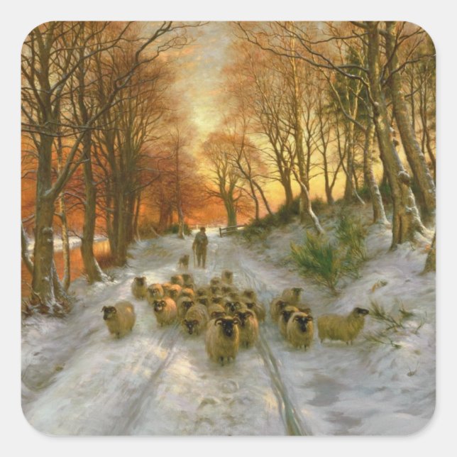 Sticker Carré Joué avec des nuances d'heures du soir (Devant)