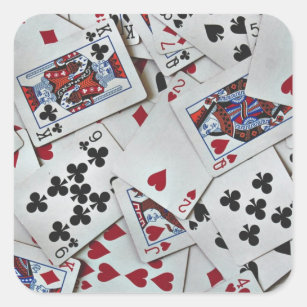 Sticker Carré Jouer aux cartes Poker Games Queen King