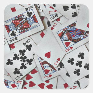 Sticker Carré Jouer aux cartes Poker Games Queen King