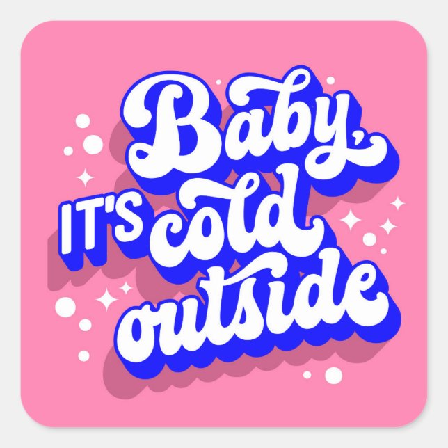 Sticker Carré Jouer bébé, c’est froid en hiver (Devant)