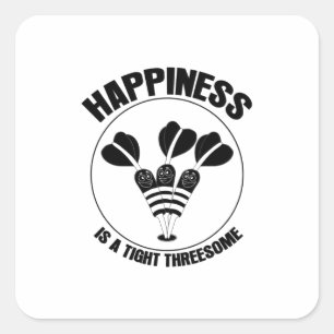Sticker Carré Jouer Le Bonheur De Dart Est Un Trio Serré