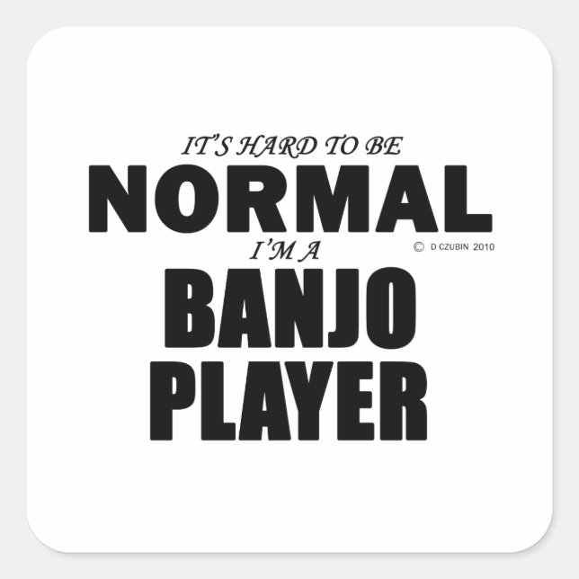 Sticker Carré Joueur banjo normal (Devant)