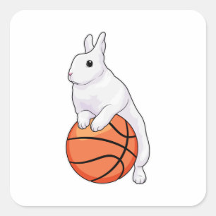 Sticker Carré Joueur de basket-ball Bunny
