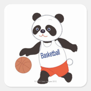 Sticker Carré Joueur de basket-ball Panda
