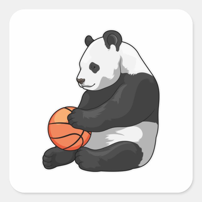 Sticker Carré Joueur de basket-ball Panda (Devant)