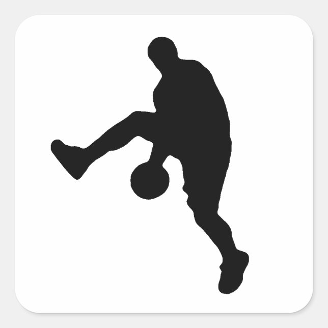 Sticker Carré Joueur de basket-ball Pop Art Silhouette (Devant)