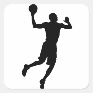 Sticker Carré Joueur de basket-ball Pop Art Silhouette