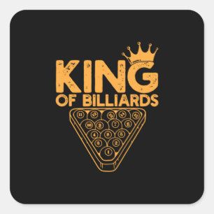 Sticker Carré Joueur de billard   Roi Des Billiards