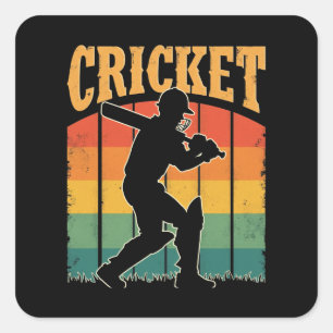 Sticker Carré Joueur de cricket sportif - Le jeu des Gentlemans