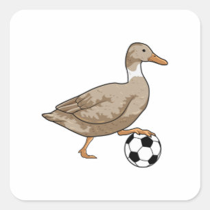 Sticker Carré Joueur de football canard