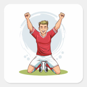 Sticker Carré Joueur de football homme