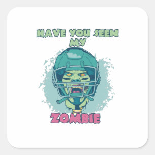 Sticker Carré Joueur de Football Zombie