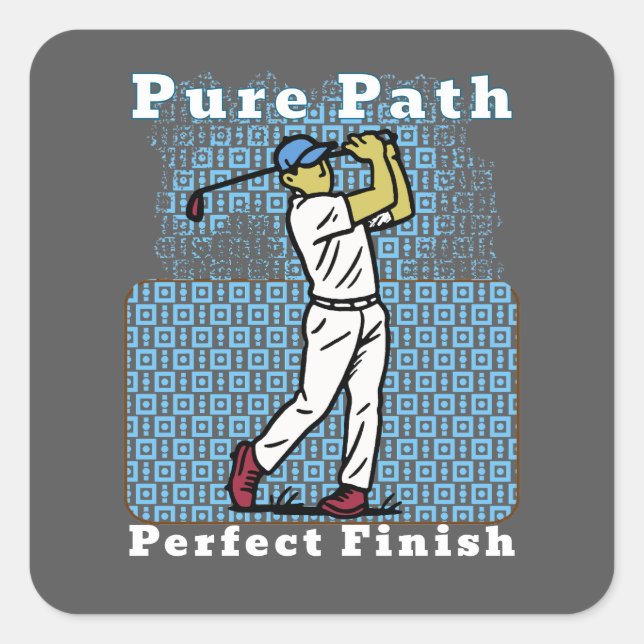 Sticker Carré joueur de golf (Devant)