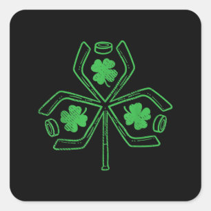 Sticker Carré Joueur de l'Jour de l'Saint Patrick de hockey sur