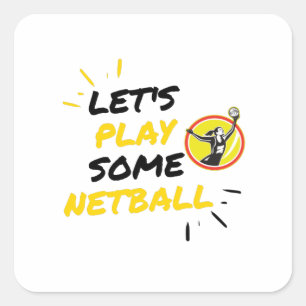 Sticker Carré Joueur de Netball