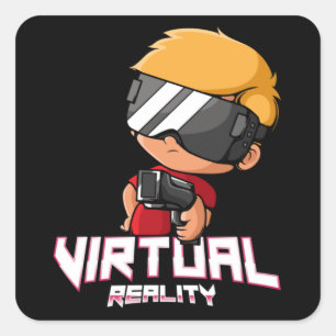 Sticker Carré Joueur de réalité virtuelle