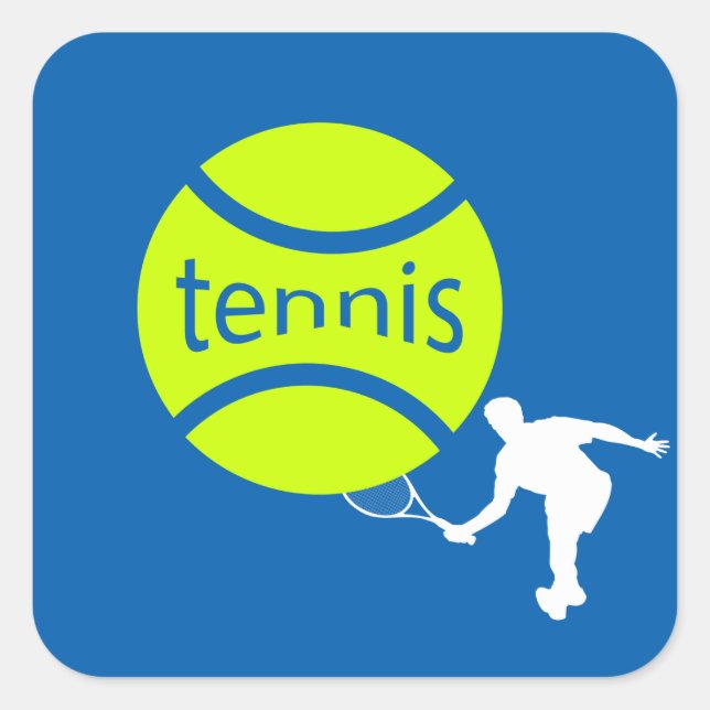 Sticker Carré Joueur de tennis (Devant)
